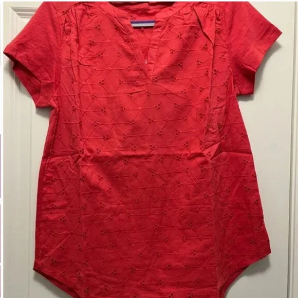 St. John's Bay Eyelet Top - Size Small - Vermillion Red - NWT - Picture 4 of 7